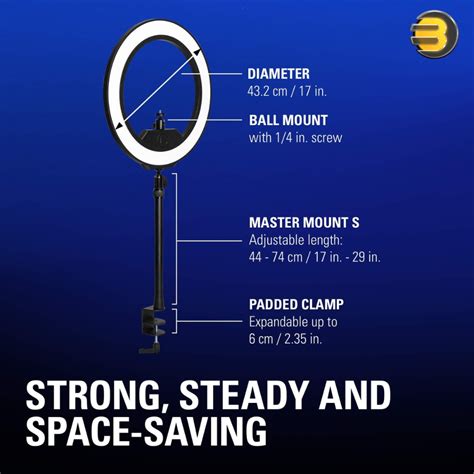 Elgato Ring Light - Brightness - 2500 Lumens (adjustable); Color Range 2900 - 7000K; Connection: 2.4 GHz / 5 GHz; 802.11 a/b/g/n